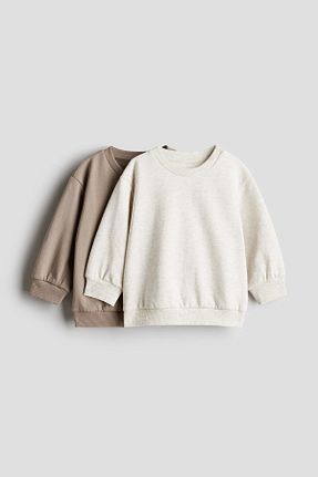 سوئیشرت قهوه ای بچه گانه ساده H&M - کد 857900751