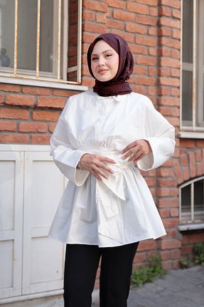 پیراهن حجاب سفید زنانه رگولار LOCCO - کد 951752291