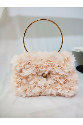 کیف مجلسی بژ زنانه پارچه ای CANSUKC - کد 951775532