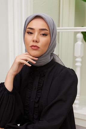 روسری طوسی 90 x 90 Silk Home - کد 716551582