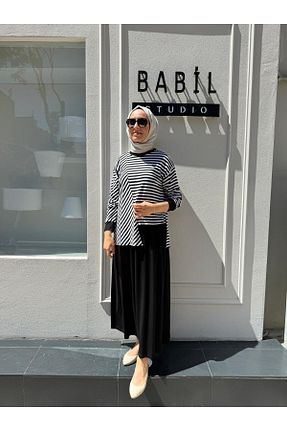 ست بالاتنه و پائین تنه حجاب مشکی زنانه رگولار Almarwah Black - کد 952071577