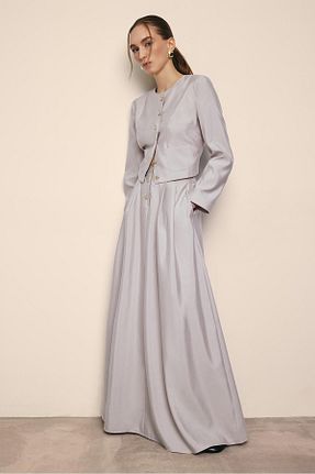 ست بالاتنه و پائین تنه حجاب طوسی زنانه نیمه فیت Touche Prive - کد 952123936