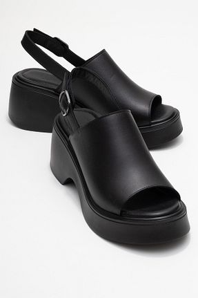 صندل مشکی زنانه پاشنه پر luvishoes - کد 952228746