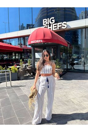 ست بالاتنه و پائین تنه آبی زنانه بافتنی Nur Sönmez Fashion - کد 952232879