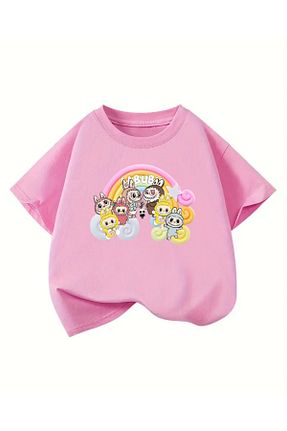 تیشرت صورتی بچه گانه اورسایز Touz Moda - کد 952449683