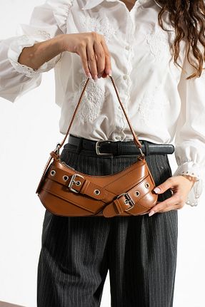 کیف دوشی قهوه ای زنانه چرم مصنوعی Kaya Bag - کد 952303810