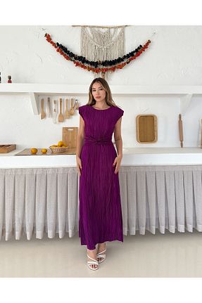 لباس بنفش زنانه بافتنی MODAMİNEM - کد 952371061