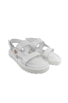 صندل سفید زنانه پاشنه تخت Oneka Shoes - کد 952624696