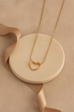 گردنبند استیل ( فولاد ) زرد زنانه استیل (فولاد) Lorvia - کد 952652136