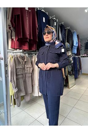 ست بالاتنه و پائین تنه سرمه ای زنانه بافت Puane - کد 952993475
