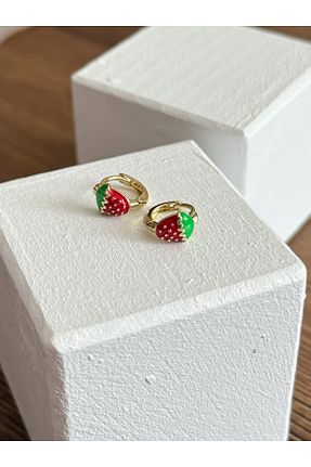 گوشواره استیل (فولاد) زرد بچه گانه رودیوم ATELİER GİZEM - کد 953288792