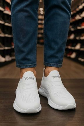کفش اسنیکر سفید زنانه پارچه ای yonfa - کد 953437945