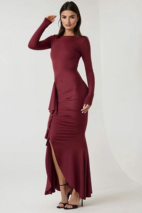 لباس زرشکی زنانه Bodycon Hiccup - کد 953647301