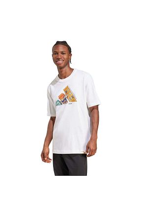 تیشرت سفید مردانه یقه دوچرخه adidas - کد 939053718