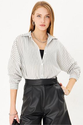 پیراهن سفید زنانه اورسایز armonika - کد 871316355
