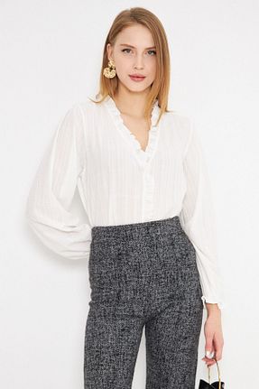 بلوز سفید زنانه ساده armonika - کد 874002666