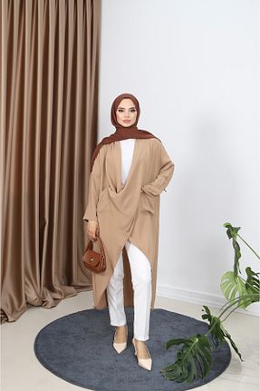 تونیک حجاب بژ زنانه پلی استر NİSUM MODA - کد 895609974