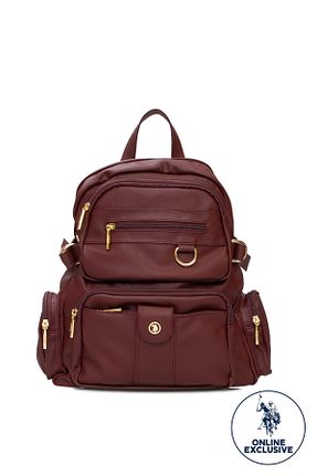 کوله پشتی زرشکی زنانه سایز متوسط U.S. Polo Assn. - کد 936568583