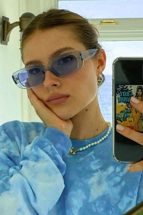 عینک آفتابی آبی زنانه UV400 Mathilda Aksesuar - کد 100644691