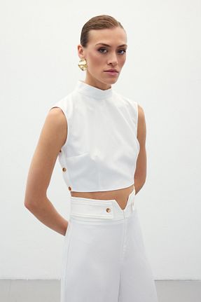 بلوز نباتی زنانه ساده Sateen - کد 854486263