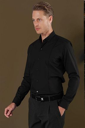 پیراهن مشکی مردانه اسلیم فیت Efor - کد 749267150