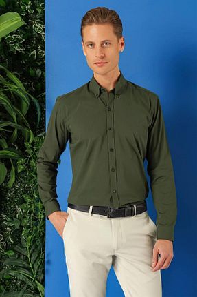 پیراهن خاکی مردانه اسلیم فیت Efor - کد 838516984