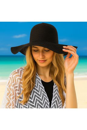 کلاه مشکی زنانه حصیر Saria Moda - کد 311740740