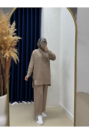 ست بالاتنه و پائین تنه حجاب رنگی زنانه رگولار MİHRA STORE - کد 940993347