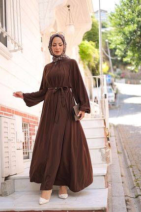 کلاه و ابایا قهوه ای زنانه پنبه پلی استر KADEEM - کد 897462783