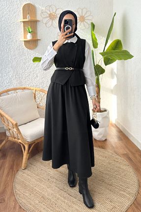 ست بالاتنه و پائین تنه حجاب مشکی زنانه رگولار SUWWE - کد 920693776