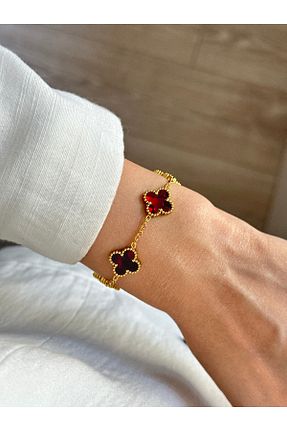 دستبند استیل (فولاد) زرشکی زنانه استیل ضد زنگ YOUES JEWELRY - کد 938943979