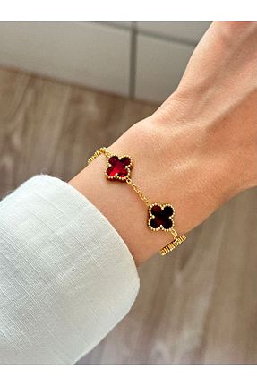 دستبند استیل (فولاد) زرشکی زنانه استیل ضد زنگ YOUES JEWELRY - کد 938943979