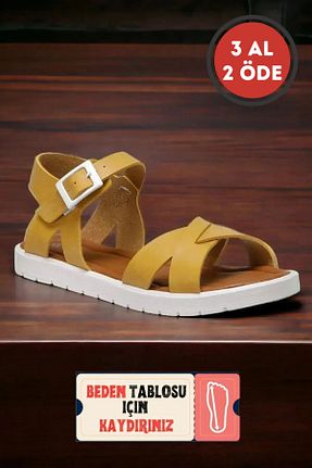 صندل زرد بچه گانه پاشنه تخت Ponchiq - کد 52915397