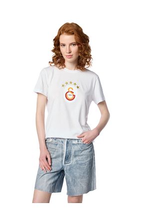 تیشرت سفید زنانه رگولار Galatasaray - کد 951305806