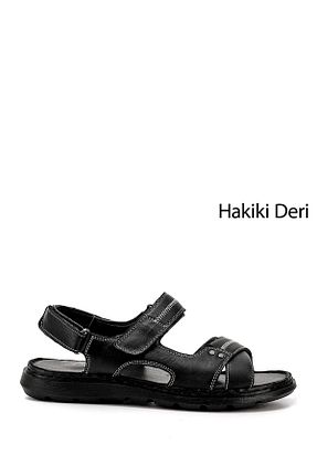 صندل مشکی مردانه پاشنه تخت GÖNDERİ(R) - کد 821009479