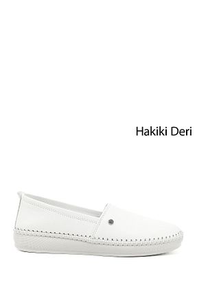 کفش کژوال سفید زنانه چرم خالص GÖNDERİ(R) - کد 936923956