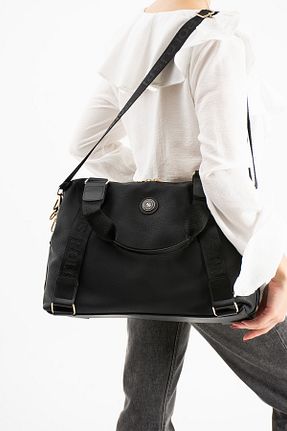 کیف دوشی مشکی زنانه چرم مصنوعی YOGII - کد 780621143