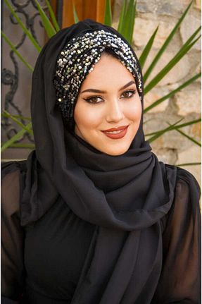 کلاه شنای حجاب مشکی زنانه Aişe Tesettür - کد 799718699