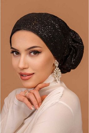 کلاه شنای حجاب مشکی زنانه Aişe Tesettür - کد 921303432