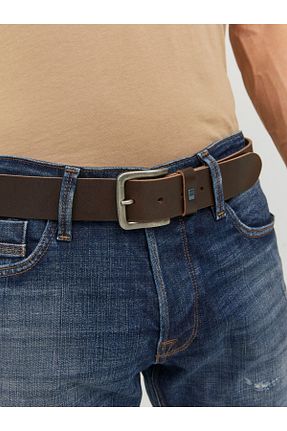 کمربند قهوه ای مردانه چرم خالص Jack & Jones - کد 850844870