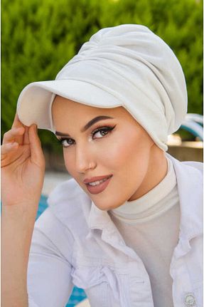 کلاه شنای حجاب سفید زنانه Aişe Tesettür - کد 844684449