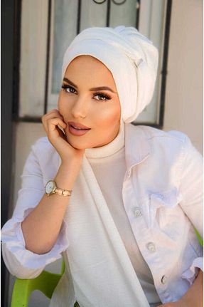 کلاه شنای حجاب سفید زنانه Aişe Tesettür - کد 746267515