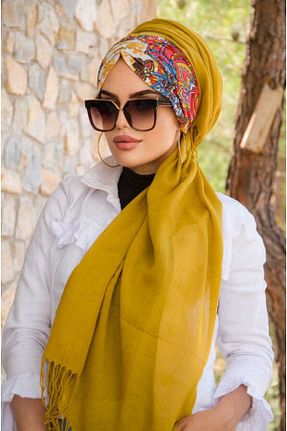 کلاه شنای حجاب زرد زنانه Aişe Tesettür - کد 744611944