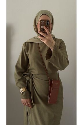 ست بالاتنه و پائین تنه حجاب خاکی بچه گانه مام فیت Marselline - کد 946125399