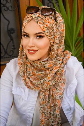 شال قهوه ای زنانه پلی استر Aişe Tesettür - کد 815611340