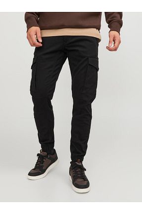 شلوار مشکی مردانه پنبه - الاستین Jack & Jones - کد 32205794