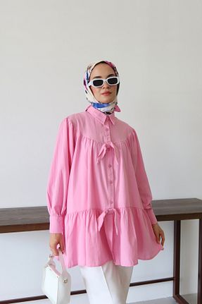 پیراهن حجاب صورتی زنانه رگولار MOONSC - کد 847667633