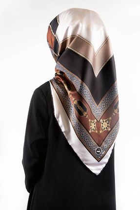 روسری قهوه ای پلی استر VİOLLA - کد 876993534