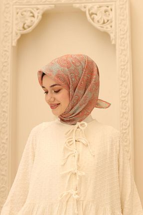 روسری نارنجی پنبه ای Silk Home - کد 945131392