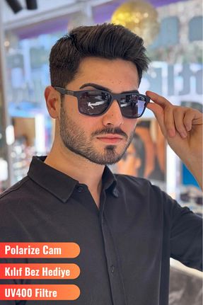 عینک آفتابی سرمه ای مردانه پلاریزه Optelli - کد 808471028